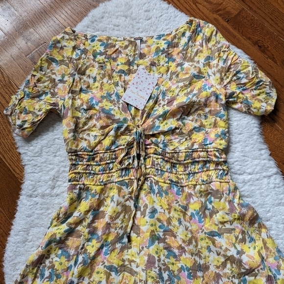 Free PEOPLE forget me not floral mini dress 0 xs - Picture 8 of 16